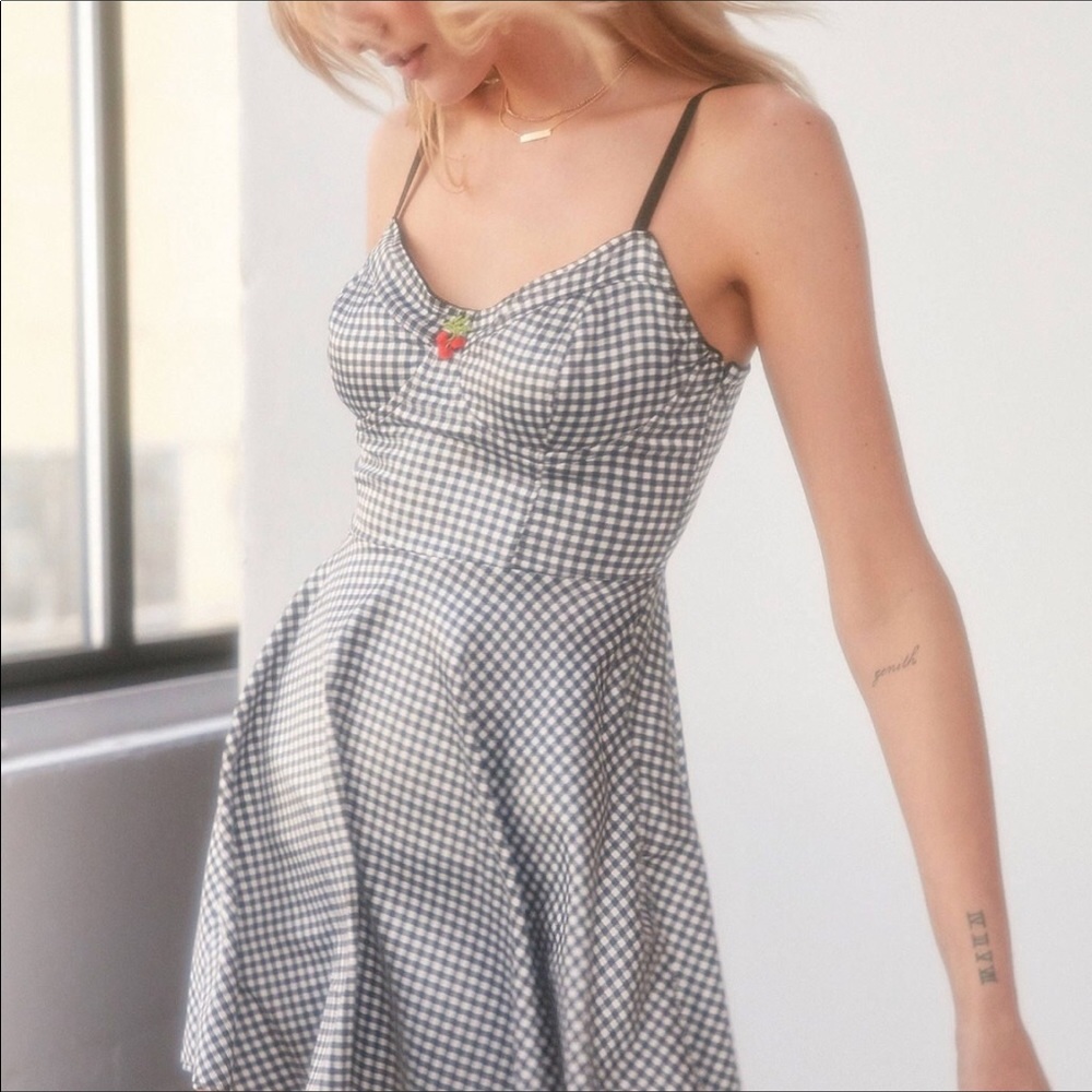 Cooperative Gilly Bustier Gingham Romper